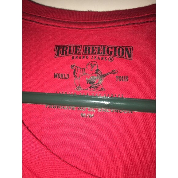 True Religion 2002 Men's Short Sleeve T-Shirt Size Medium Red - Picture 5 of 8